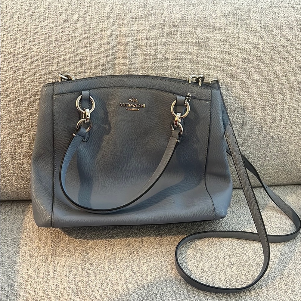 Coach blue Leather Shoulder Bag